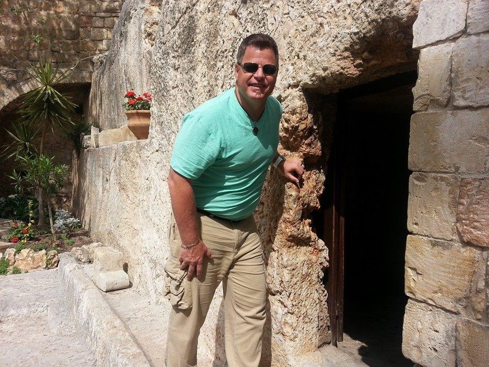 Eli Hendricks at the Garden Tomb in Jerusalem. 